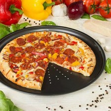 12" Large Non Stick Pizza Tray Baking Round Oven Tray Carbon Steel Pizza Pan