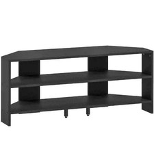 HOMCOM Corner TV Stand with 2 Open Shelves for 47 Inch TV Home Furniture Black