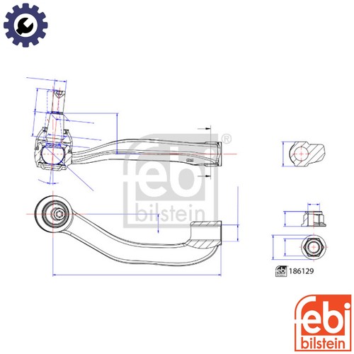 Tie rod end 186129 - tie, vw