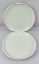 2 x Denby Linen Coupe Dinner Plates Stoneware Beige Cream  10" (26cm)