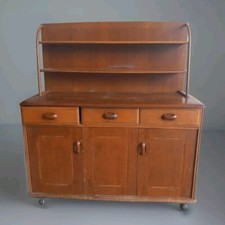 Priory Mid Century Sideboard Dresser 3 Door Oak Solid Ercol Style 