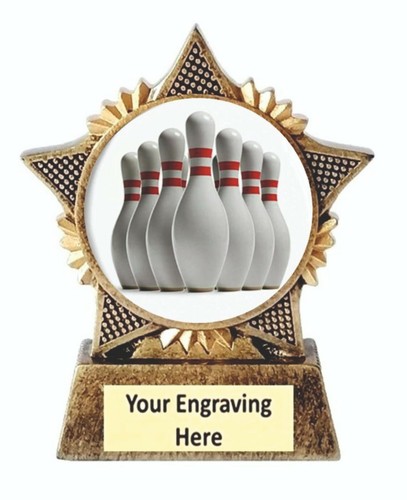 Ten pin bowling trophy star - pin,