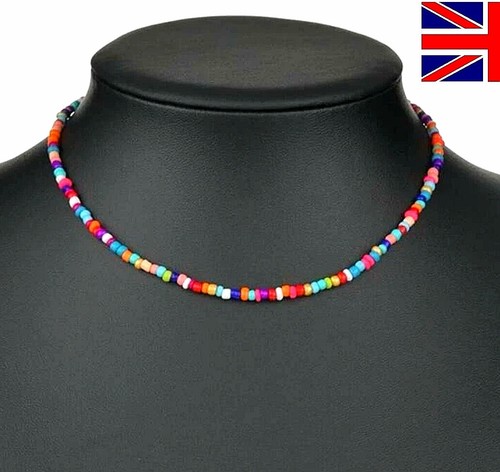 Multicoloured beaded choker - multicoloured,