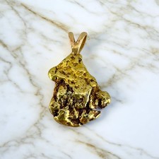 Genuine Natural Gold Nugget Pendant with Vintage 14K Bail 7.5g