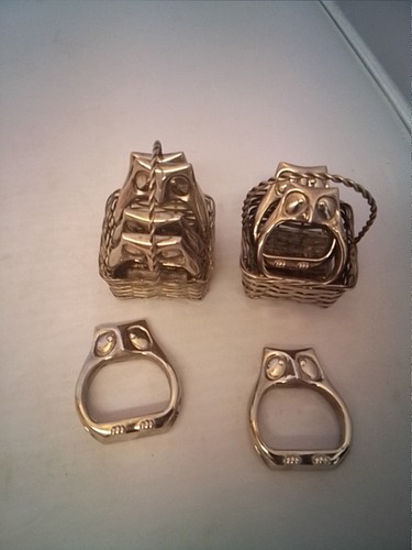 Vintage silver metal owl - 8,