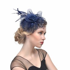 Alice Feather Hair Fascinator Headband Clip Ladies Wedding Royal Ascot Races