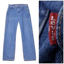 LEVIS Vintage 751 Jeans 34/36 Blue Denim Straight Leg Levi's Red Tab Rockabilly