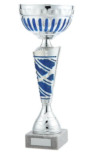 Large silver and blue - and,