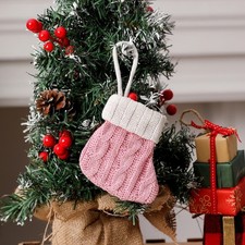Knit Christmas Stockings Tree Hanging Ornaments Cutlery Holders for Holiday 