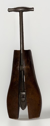 Antique wooden metal shoe - antique,