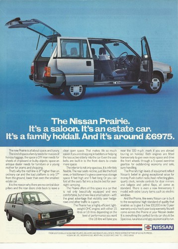 Nissan prairie original - prairie, 1986