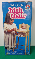 Vintage 24" ESTRELA Wooden Dolls high Chair in Original Box