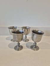 Vintage Mid Century Set of 4 x Pewter Goblets - Pinder Bros