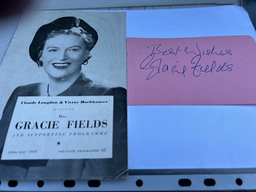 Gracie fields hand signed - gracie,