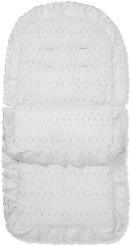Broderie anglaise footmuff - broderie,