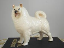 Vintage Coopercraft Ceramic Samoyed Dog Husky Spitz Figurine Rare Collectible