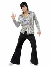 NEW 60's, 70's Disco Retro Psychedelic Men's Hippie Fancy Dress Costume