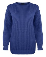 Women's Oversized Chunky Knit Jumper Long Sleeve Baggy Sweater Top Pullover