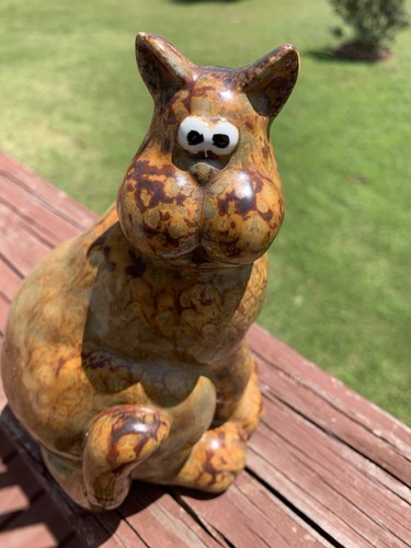 Studio art pottery - cat, lady