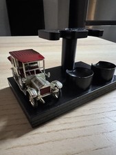 Vintage Wooden handmade Smoking Pipe Rack Stand with 1912 Rolls-Royce Model Car