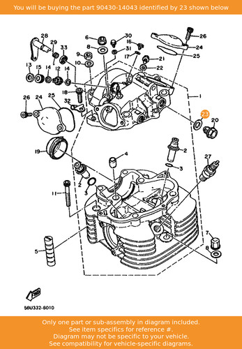 Yamaha gasket 90430 14043 - yamaha, oem