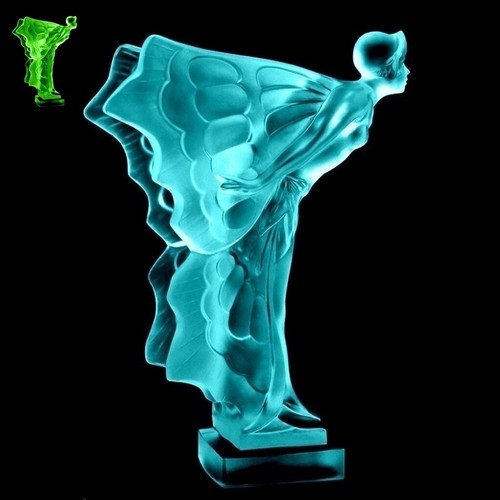 Cyan uranium glass flying - cyan,