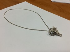 Silver-tone RAMS Head Pendant Necklace