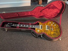 Vintage V100AFD Electric Guitar Flamed Amber Paradise  Slash Hard Case