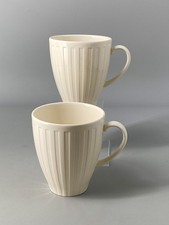 Wedgwood Weekday Weekend Pair Of 11cm Mugs - Cream Striped