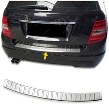 For Mercedes C-Class S204 W204 Estate 07-14 Chrome Rear Bumper Protector BRUSHED