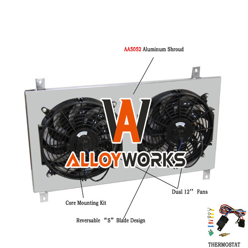 Aluminium shroud 2 12in - aluminium, 2*12in