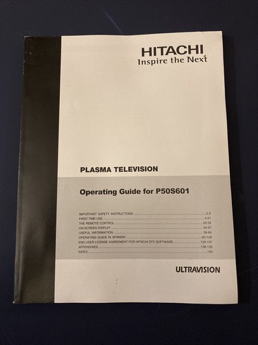 Hitachi plasma p50s601 - hitachi,