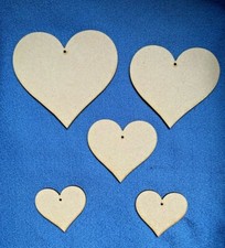 Wooden MDF Hearts  Craft Shapes 7.5cm 10cm 12.5cm 15cm, 20cm, 25cm Blank