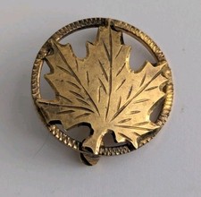Sterling Silver Maple Leaf Vintage Pin Badge