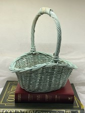 Vintage Shabby Chic wicker Basket With Handle Vintage Cottage Core Decor