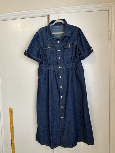 Denim button front shirt - denim, dress