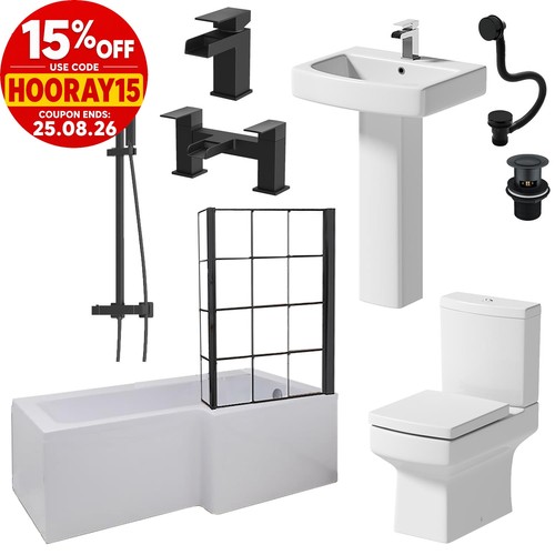 Complete bathroom suite black - bathroom,