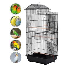 Indoor Outdoor Bird Cage Budgie Canary Parrot Finch Lovebird +Feeder Perch Swing