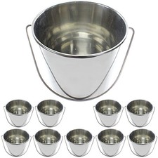 Plant Pot Bucket 12L Stainless Steel Gardening Shrub Flower Planter 12 Litre x10