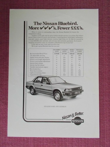 Nissan bluebird sized - bluebird,