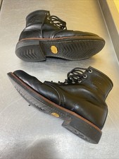 Chippewa Red Wing USA Mens UK 8 US 8.5 Vintage Black Leather Boots Vibram Soles