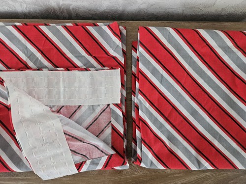 1980s red grey white - red, striped