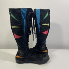 Knee High Converse Black Multicoloured UK5 E725