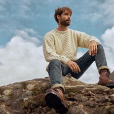 Merino Wool Sweater Irish Aran