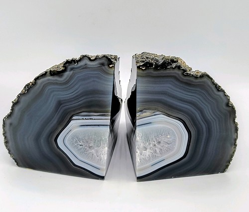 Pair brazilian agate bookends - pair,