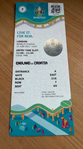 Ticket euro 2020 england - ticket,