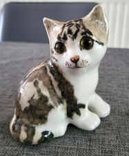 WINSTANLEY Cat Sitting Striped Tabby with Glass Eyes Size 1 Signed E493