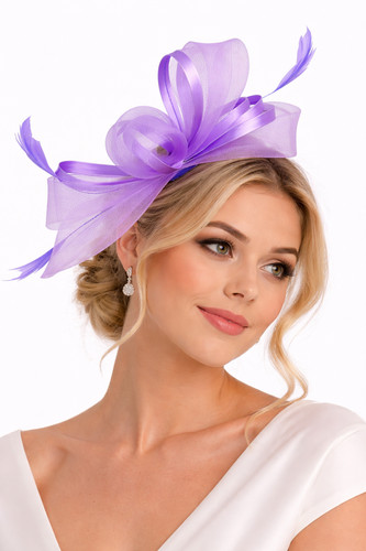 Flower feather hair hat - flower,