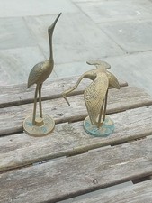 Pair Mid Century Brass Crane