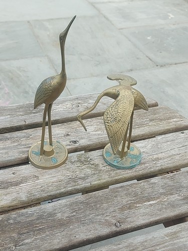 Pair mid century brass crane - century,